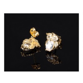 earrings owls gold